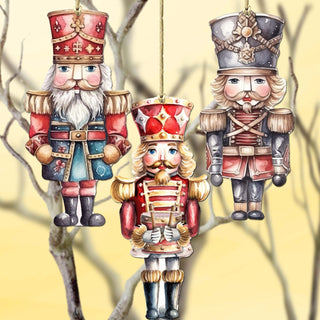 Nutcrackers Decorative Wooden Ornaments of 3 by G. Debrekht - Christmas Decor - 8091008-S3