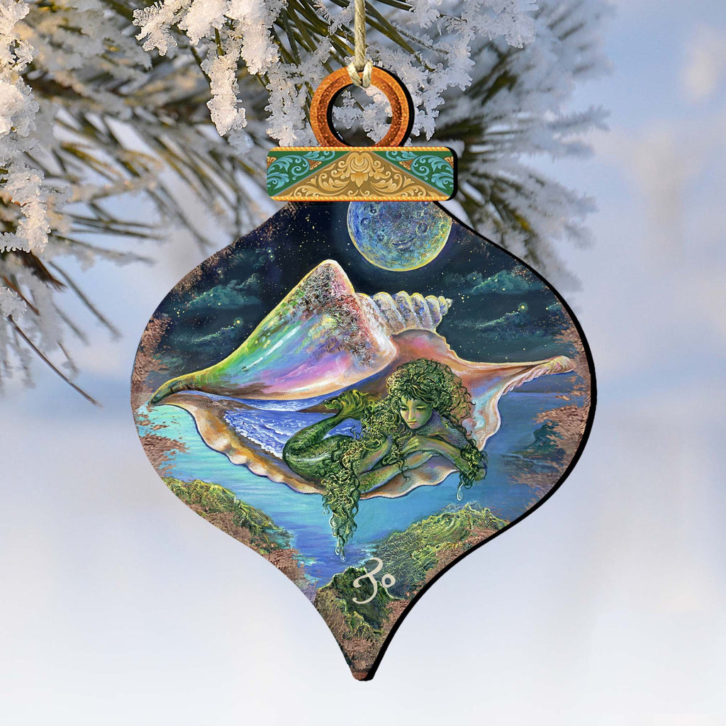 Sea View Shell Wooden Ornaments by Josephine Wall - Coastal Sea-Life Decor - 845621-JW