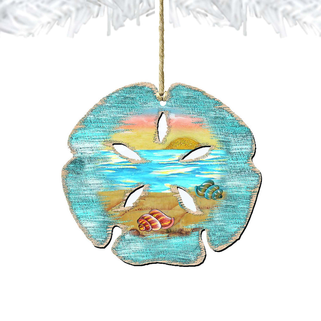 Sand Dollar Wooden Ornaments by G. DeBrekht - Coastal Holiday Decor - 8198539