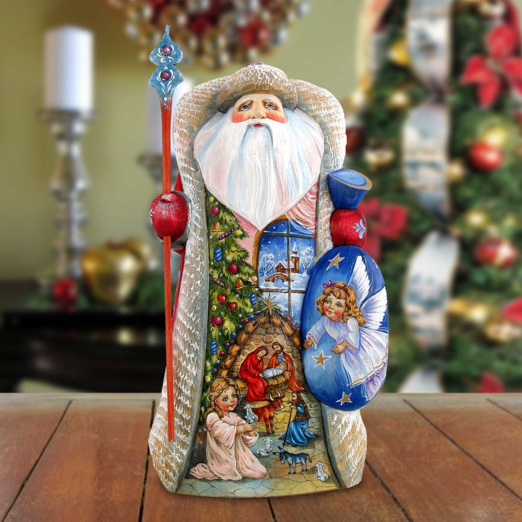 A Childs Memory Santa Hand-Painted WOODCARVED Masterpiece by G. Debrekht - Nativity Holiday Decor - 243021 - SPECIAL ORDER *** PRE-ORDER - Handmade Just for You! ***