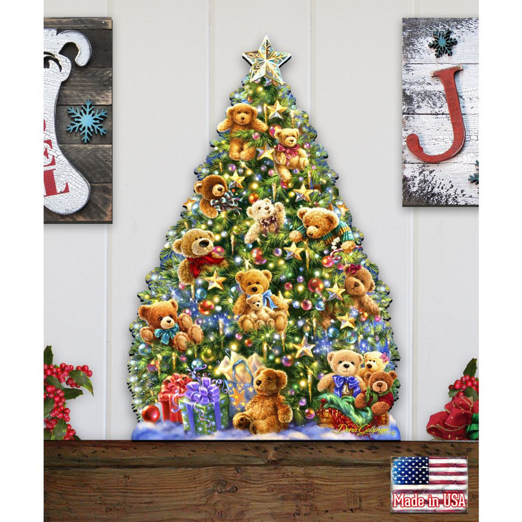 Teddy Bear Tree Holiday Door Decor by D. Gelsinger - Christmas Decor - 8461019H-1101