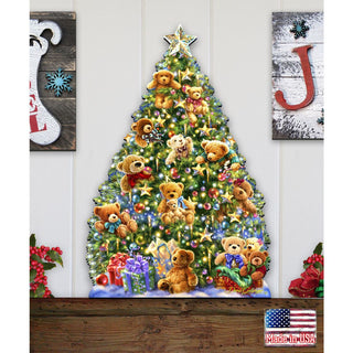 Teddy Bear Tree Holiday Door Decor by D. Gelsinger - Christmas Decor - 8461019H-1101