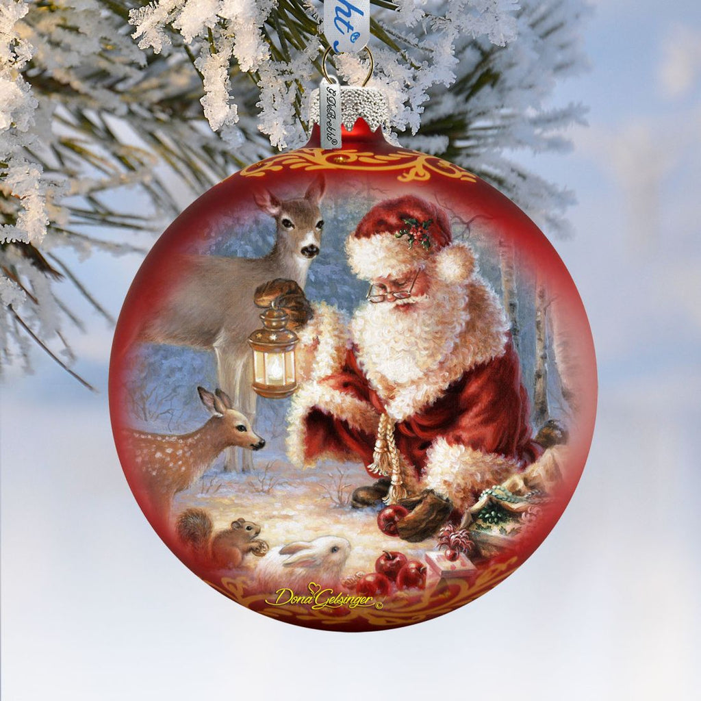 Abundance of Joy Glass Ornament Limited Edition by D Gelsinger - Christmas Santa Snowman Decor - 73890-0104