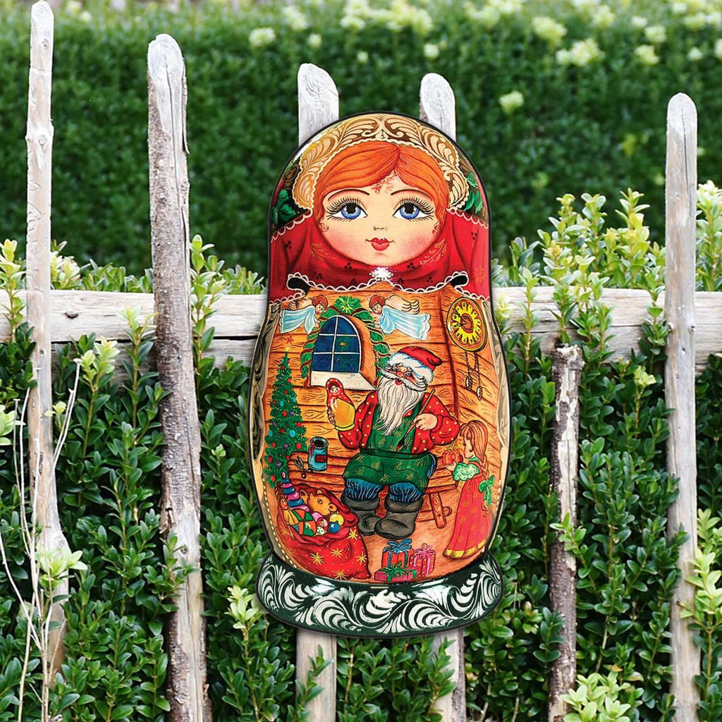 Nesting Doll Christmas Outdoor Decor Large Ornament by G. DeBrekht - Christmas Santa Snowman Decor - 8115015M