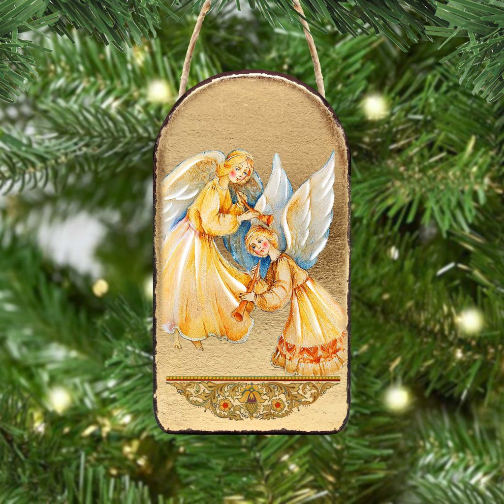 Angels Watching Over You Religious Christian Sacred Icon Ornament - Inspirational Icon Decor - 87046