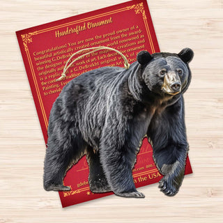 Alaskan Black Bear Wooden Ornaments by G.Debrekht - Wildlife Holiday Decor - 8710105-1