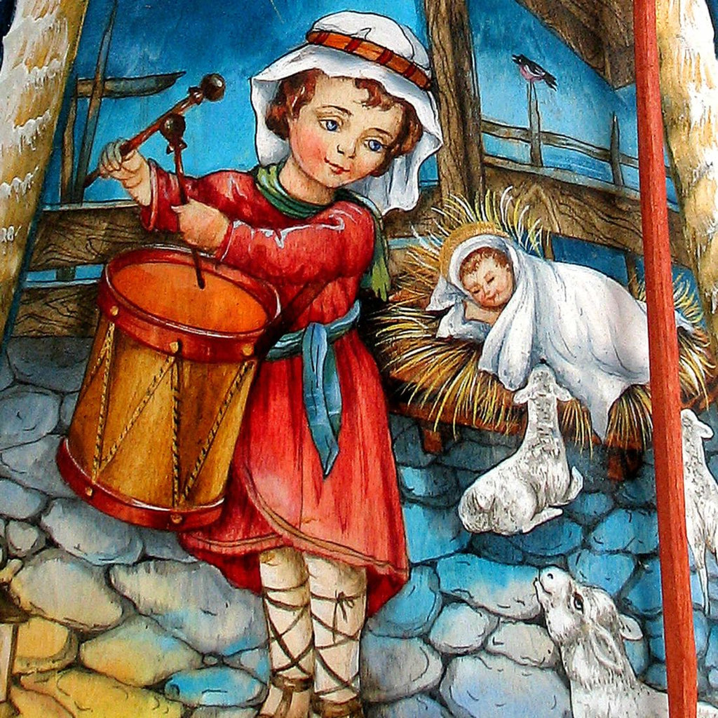Drummer Boy Santa Hand-Painted WOODCARVED Masterpiece by G. DeBrekht - Nativity Holiday Decor - 243017 *** PRE-ORDER - Handmade Just for You! ***