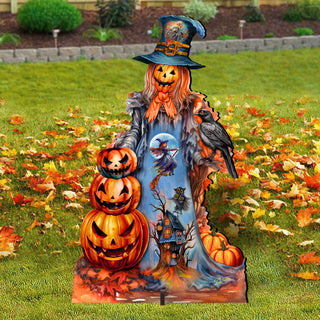 Halloween Pumpkin Scarecrow Freestanding Decor - Halloween Garden Decor by G. Debrekht - Halloween Decor- 8652796F