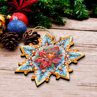 Snow Maiden Snowflake Large Wooden Ornaments by G. Debrekht - Christmas Decor - 8688401M