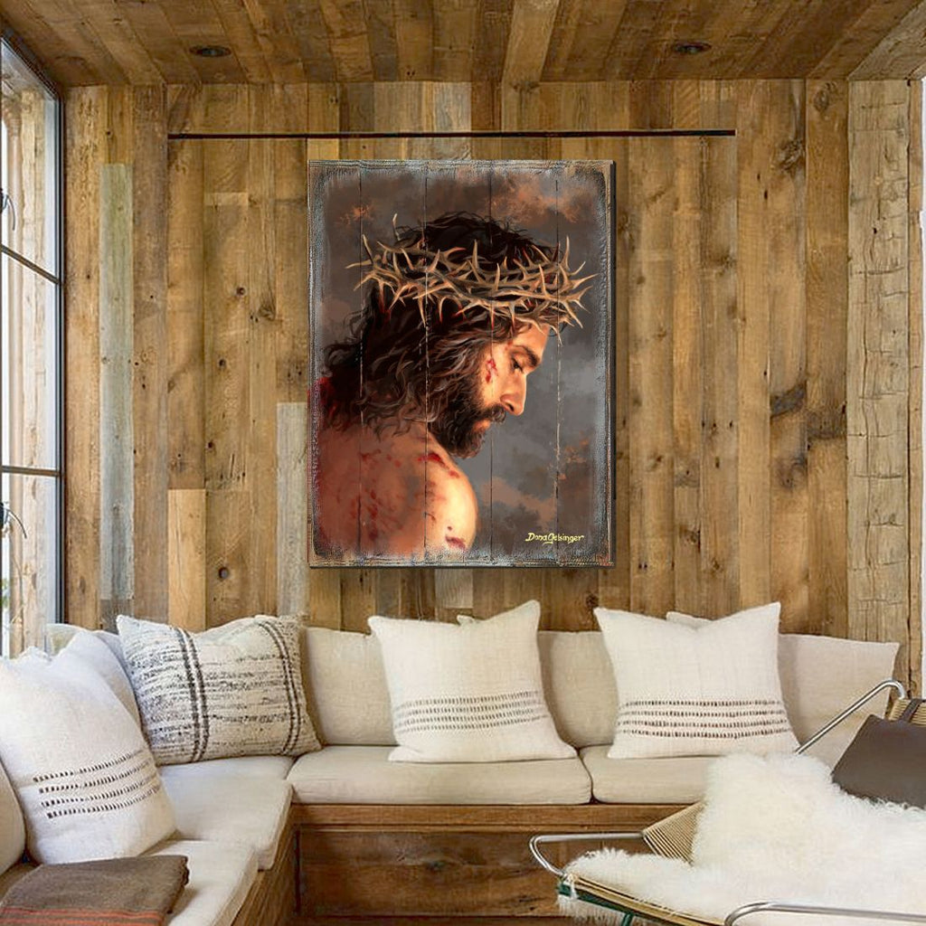 Solemn Night Jesus Wooden Wall Art by D. Gelsinger - Easter Spring Decor - 95668B-DG