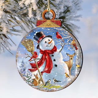 Frosty Forest Friends Wooden Ornaments by Gelsinger - Christmas Santa Snowman Decor - 8021023-1624