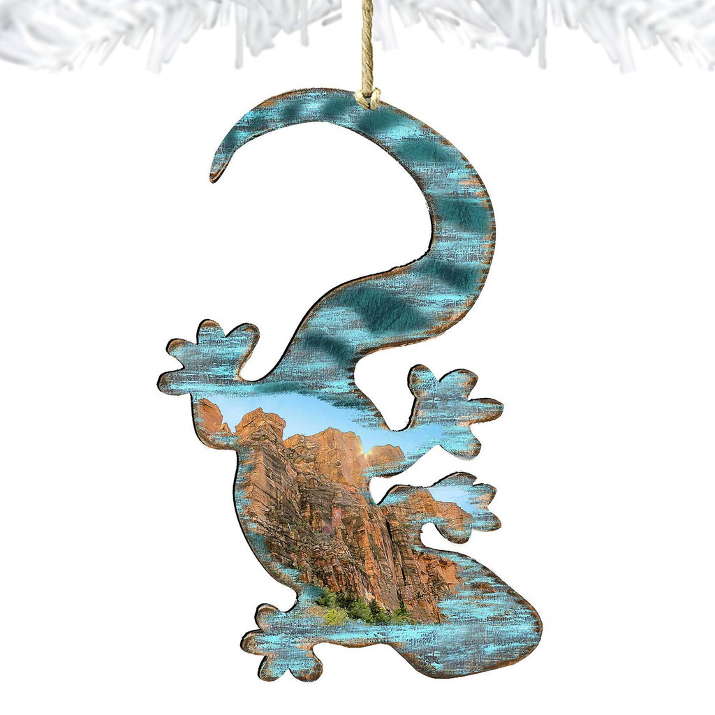 Gecko Wooden Ornaments - Tree Ornament by G. DeBrekht - Wildlife Holiday Decor - 8198434