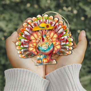 Thanksgiving Turkey Wooden Ornaments by G. DeBrekht Thanksgiving Decor - 8611055