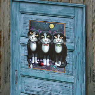 Boys Night Out Holiday Door Decor by Laura Seeley - Pets Dog and Cats Decor - 8512052H