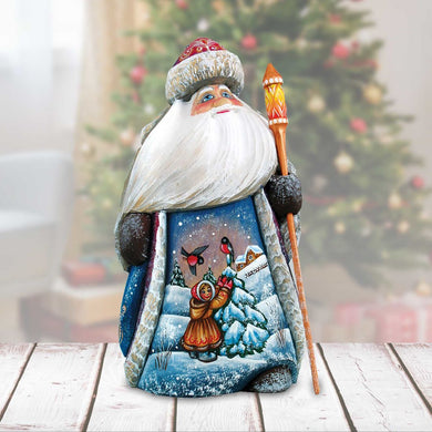 Girl in a Forest Santa Hand-Painted WOODCARVED Masterpiece by G. DeBrekht - Christmas Decor - 8214835