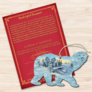 Polar Bear Christmas Wooden Ornaments by G. DeBrekht - Wildlife Holiday Decor - 8198225
