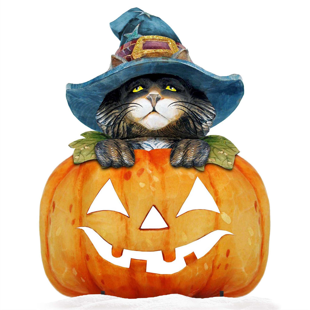 Black Cat Pumpkin Halloween Outdoor Decor by G. DeBrekht - Thanksgiving Halloween Decor - 8158416F