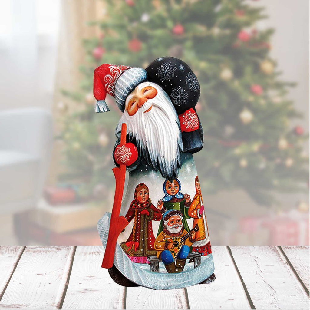 Midnight Dance Party Santa Hand-Painted WOODCARVED Figurine by G. DeBrekht - Christmas Decor - 821448 *** PRE-ORDER - Handmade Just for You! ***