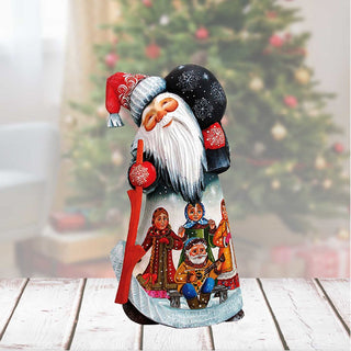Midnight Dance Party Santa Hand-Painted WOODCARVED Figurine by G. DeBrekht - Christmas Decor - 821448 *** PRE-ORDER - Handmade Just for You! ***