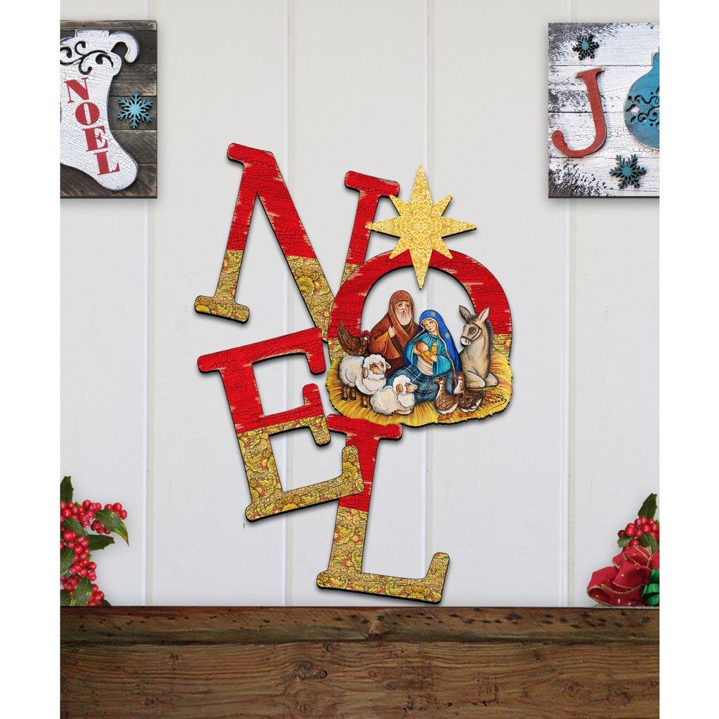 Noel Nativity Christmas Nativity Door Decor by G. DeBrekht - Nativity Holiday Decor - 8121458H