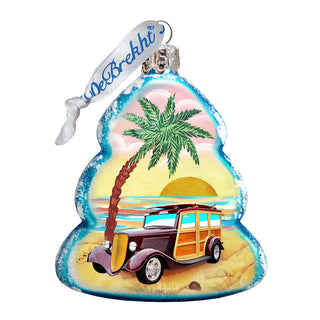 Car Woody Mercury Glass Ornament by G. DeBrekht - Coastal Holiday Decor - 776278
