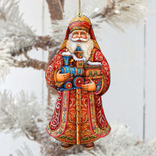 Santa's Miniature Holiday Express Wooden Ornaments by G. Debrekht - Christmas Santa Snowman Decor - 8691417