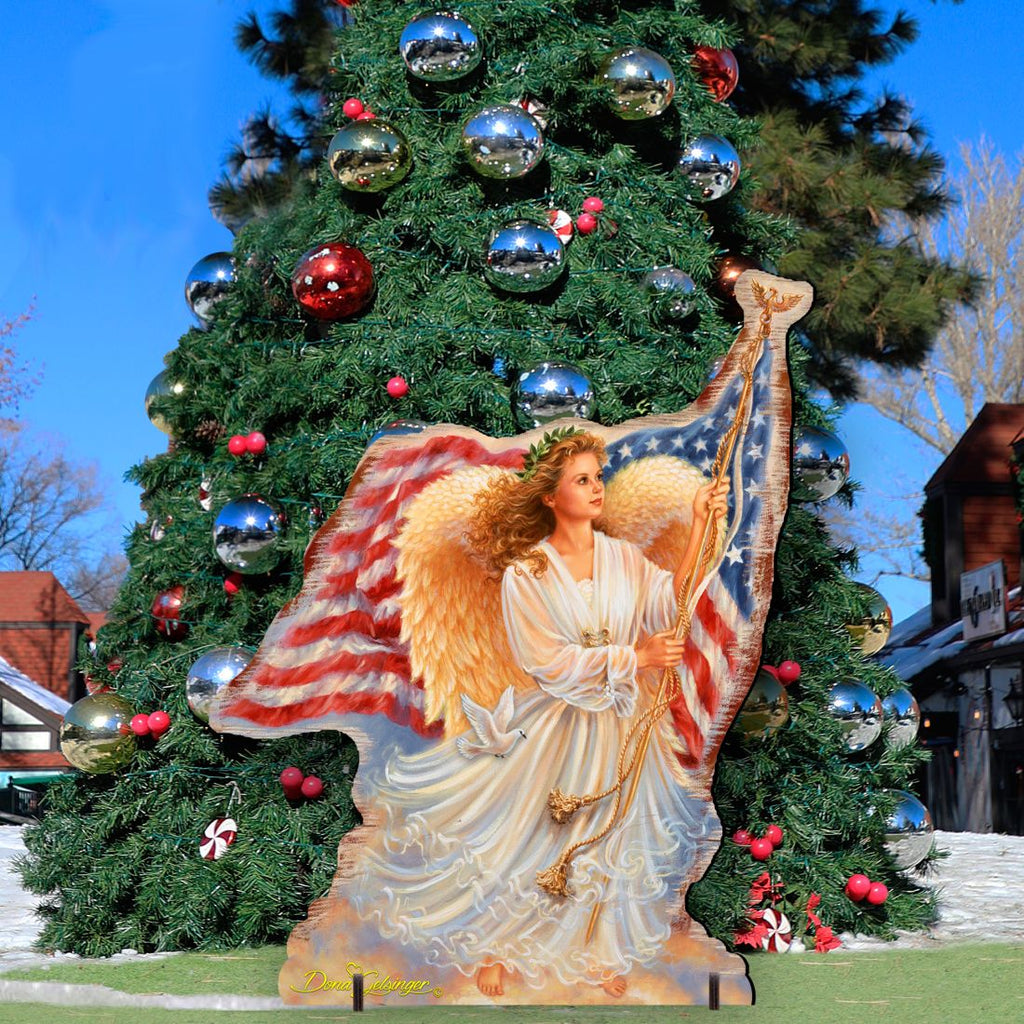 American Christmas Decor by D Gelsinger - Freedom Angel Holiday Outdoor Decor - 8461021F-0107
