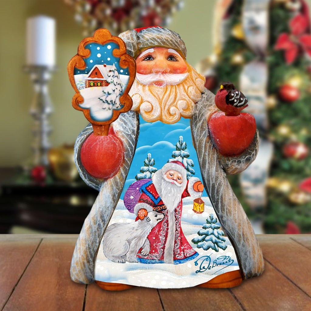 Polar Bear Tiny Tale Santa Handcrafted Christmas Figurine - G. DeBrekht - Christmas Santa Snowman Decor - 561648
