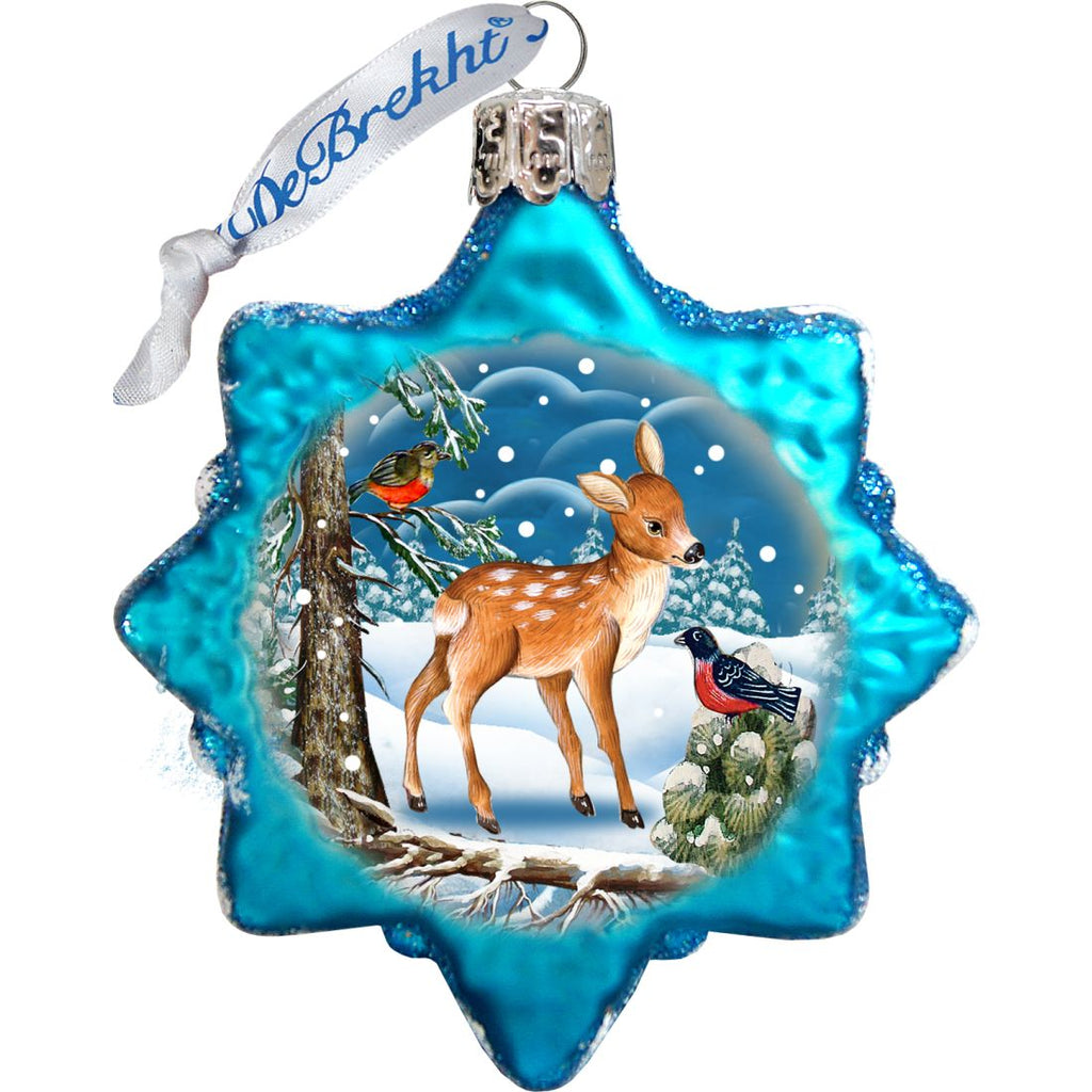 Forest Friends Mercury Glass Ornaments Set of 3 by G. DeBrekht - Wildlife Holiday Decor - 770105S3