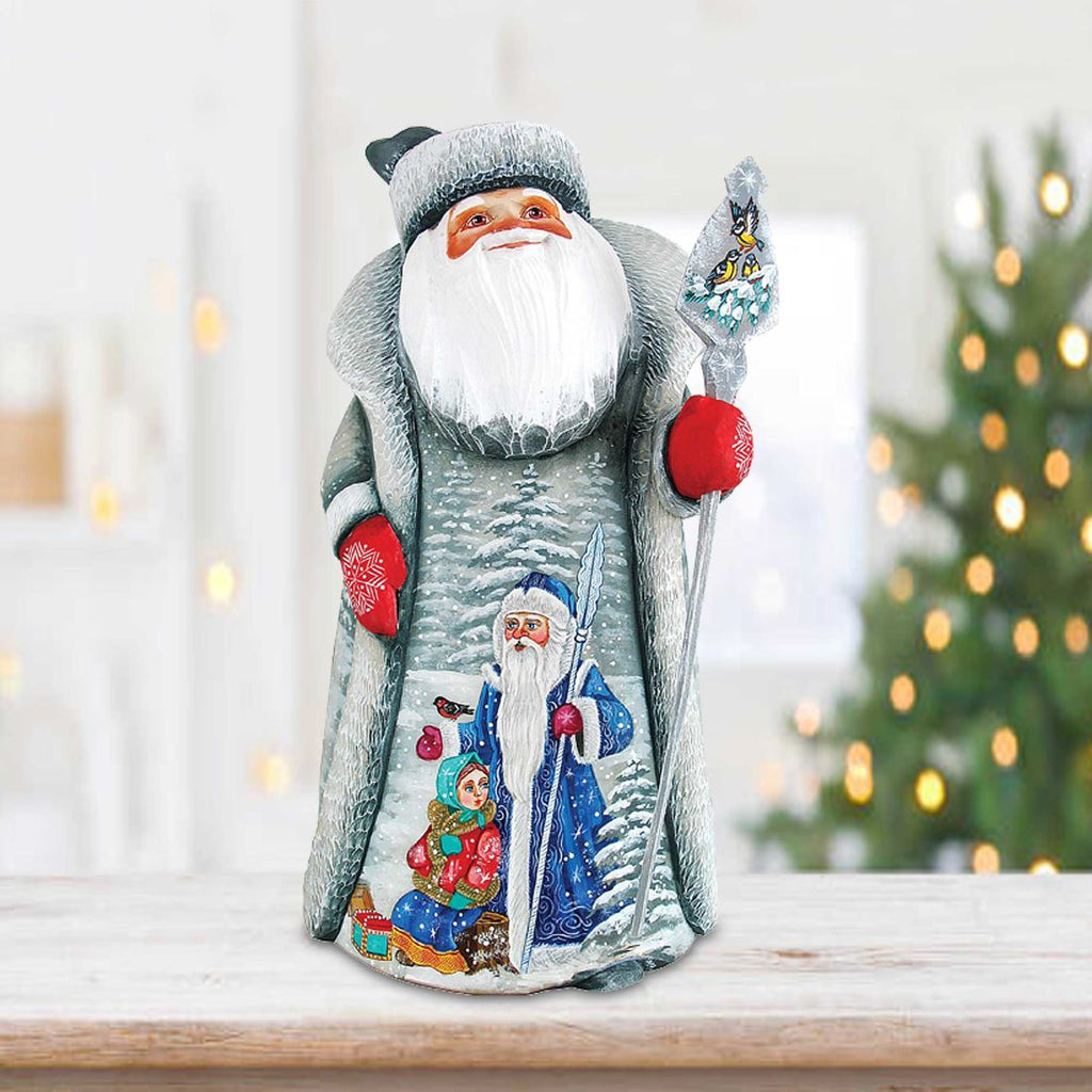 Time with Santa Hand-Painted WOODCARVED Masterpiece by G. DeBrekht - Christmas Decor - 2821458 *** PRE-ORDER - Handmade Just for You! ***