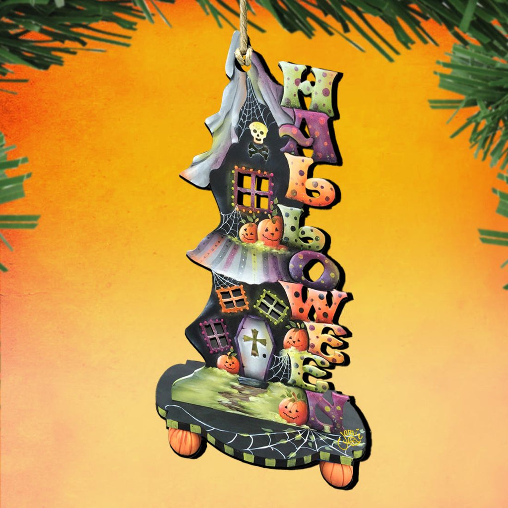 Halloween Candle Holder Wooden Ornaments by Jamie Mills-Price - Thanksgiving Halloween Decor - 8457402