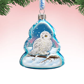 White Owl Mercury Glass Ornament by G. DeBrekht - Wildlife Holiday Decor - 771028
