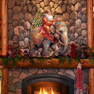 Santa on Elephant Holiday Door Decor by G. Debrekht - Christmas Decor - 8611043-2H