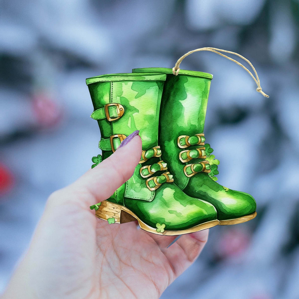 Irish Green Boots Wooden Ornaments by G. DeBrekht Easter Spring Decor - 8652777