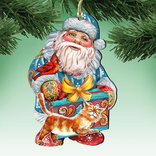 Kitty Santa Wooden Christmas Ornament, by G. DeBrekht 8119175