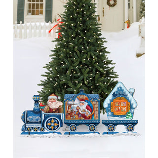Santa Holiday Express Christmas Outdoor Decor by G. DeBrekht - Christmas Santa Snowman Decor - 8129211F-S3