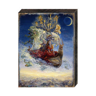 Ship of Dreams Fantasy Wooden Wall Art by Josephine Wall - Fantasy Decor - 852137-JW