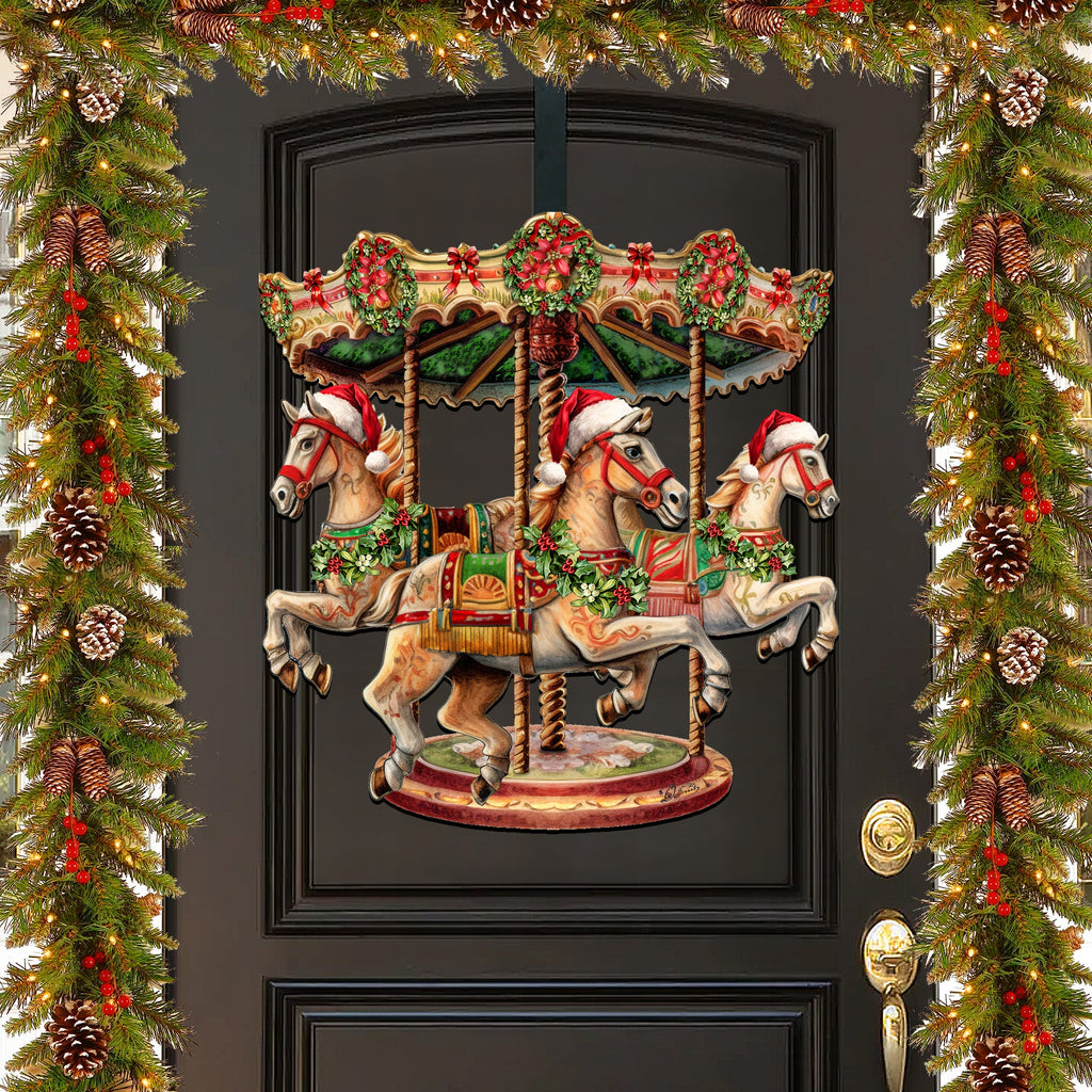 Christmas Carousel Holiday Door Decor by G. Debrekht - Christmas Decor - 8611030H