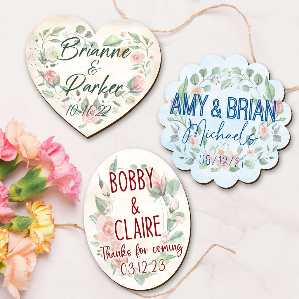 Wedding guest gifts Custom refrigerator magnets Create your own magnet design Engagement Favors Save the Date Bridal shower