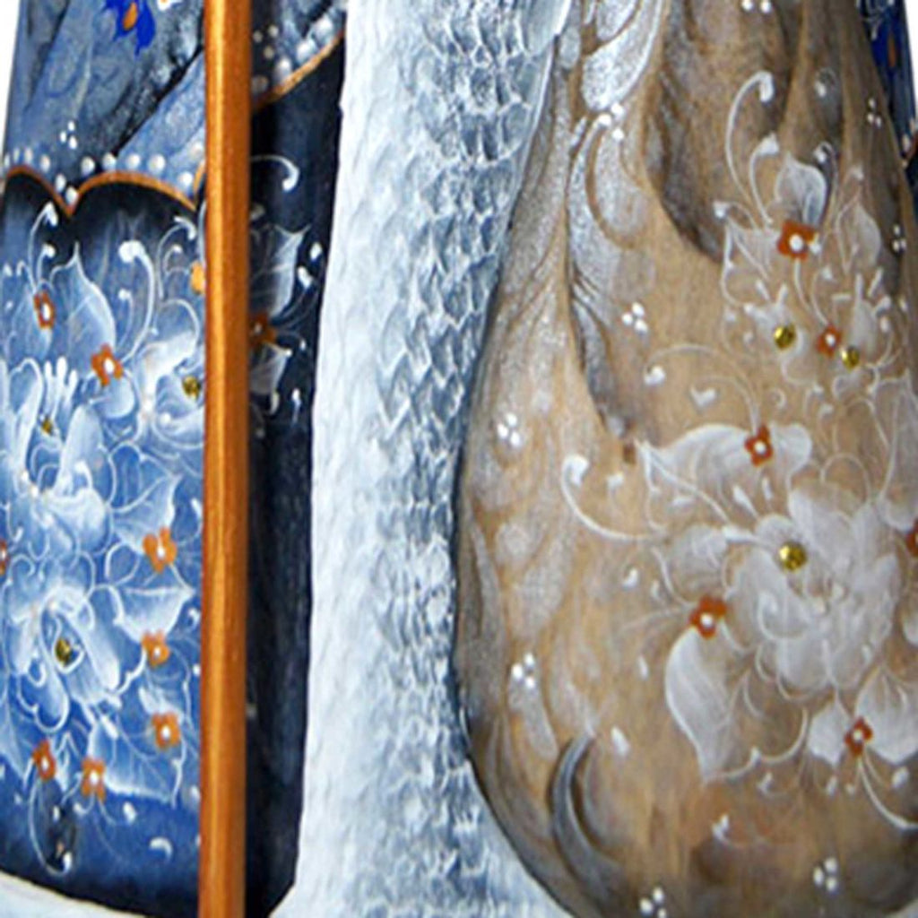 Ornamental Santa Blue Hand-Painted WOODCARVED Masterpiece by G. DeBrekht - Christmas Decor - 8201021 *** PRE-ORDER - Handmade Just for You! ***