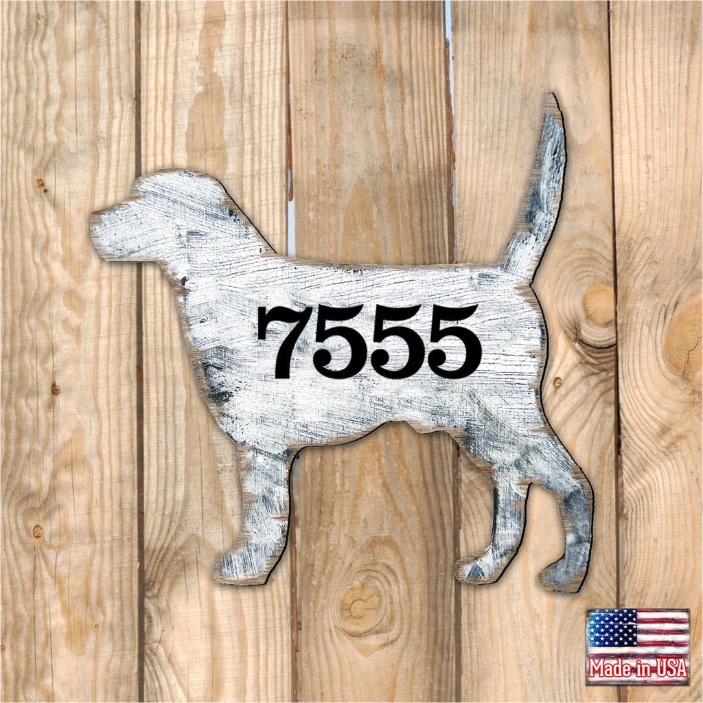 Dog Wooden Custom House Number Sign - Pets Dog and Cats Decor - Handcrafted Wooden Handcrafted Wooden Address Sign - MA98121