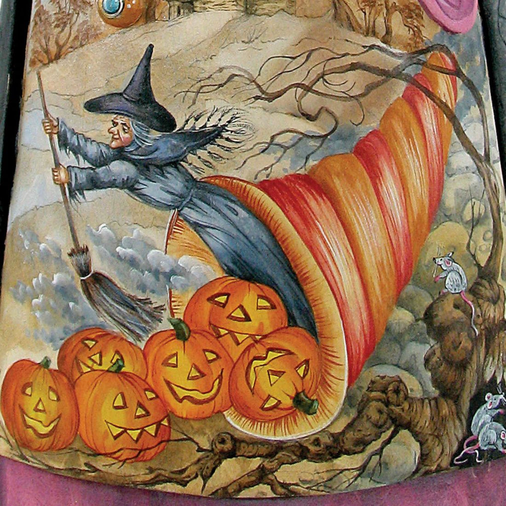 Haunt Witch Hand-Painted WOODCARVED Masterpiece by G. DeBrekht - Thanksgiving Halloween Decor - 241960 - SPECIAL ORDER *** PRE-ORDER - Handmade Just for You! ***