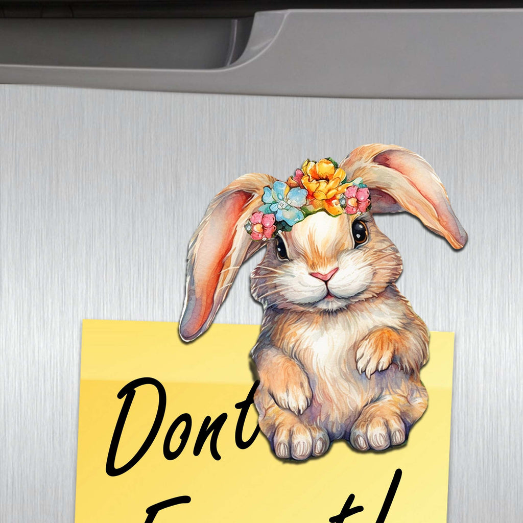 Easter Bunnies Eco Wood Magnets Set of 6 by G. Debrekht - Easter Decor - 8090042G-S6