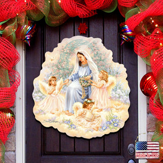 Gift of Faith Angel Wreath Nativity Door Decor by D. Gelsinger - Nativity Holiday Decor - 8461032H-0201