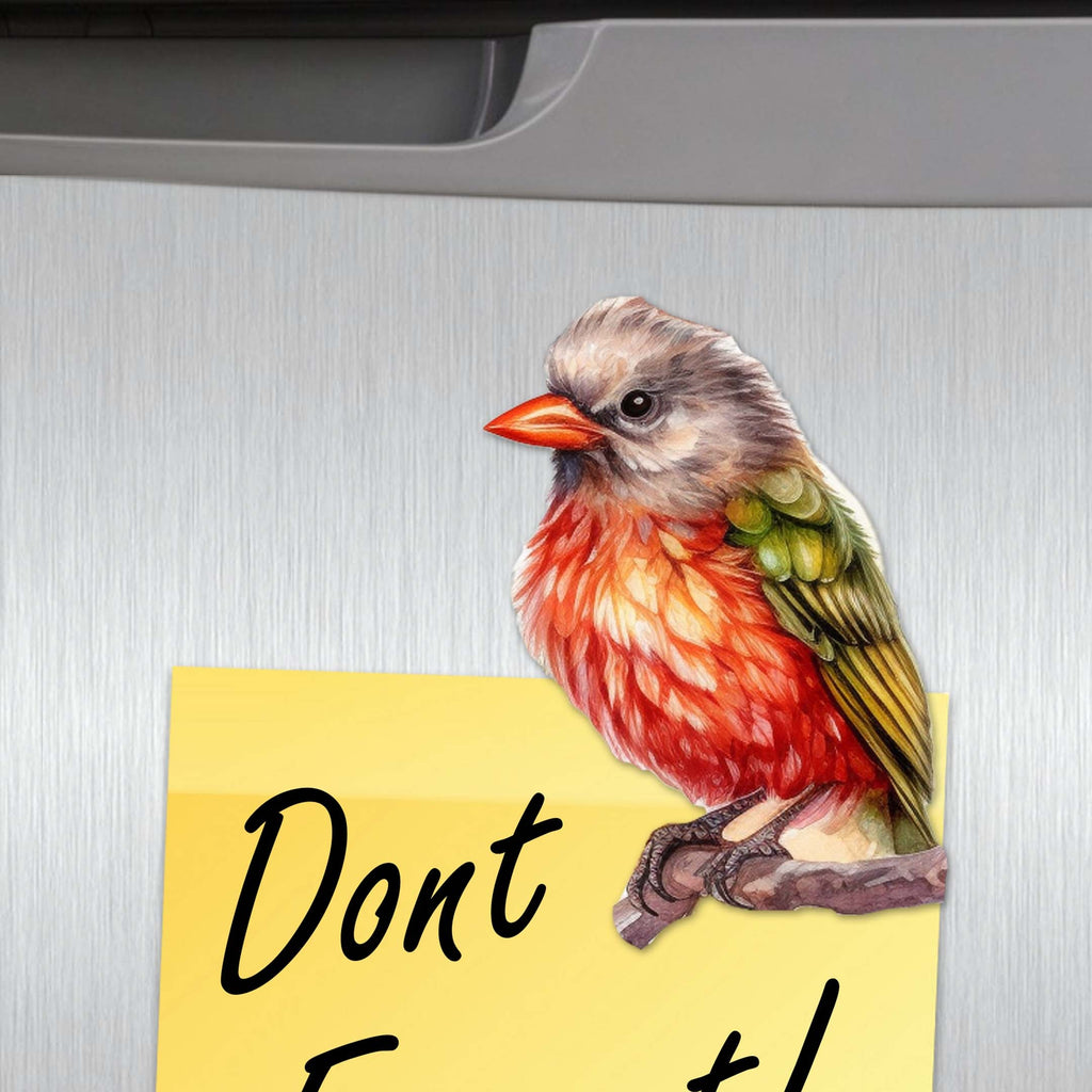 Winter Birds Decorative Eco Wood Magnets Set of 6 by G. Debrekht - Christmas Decor - 8090005G-S6