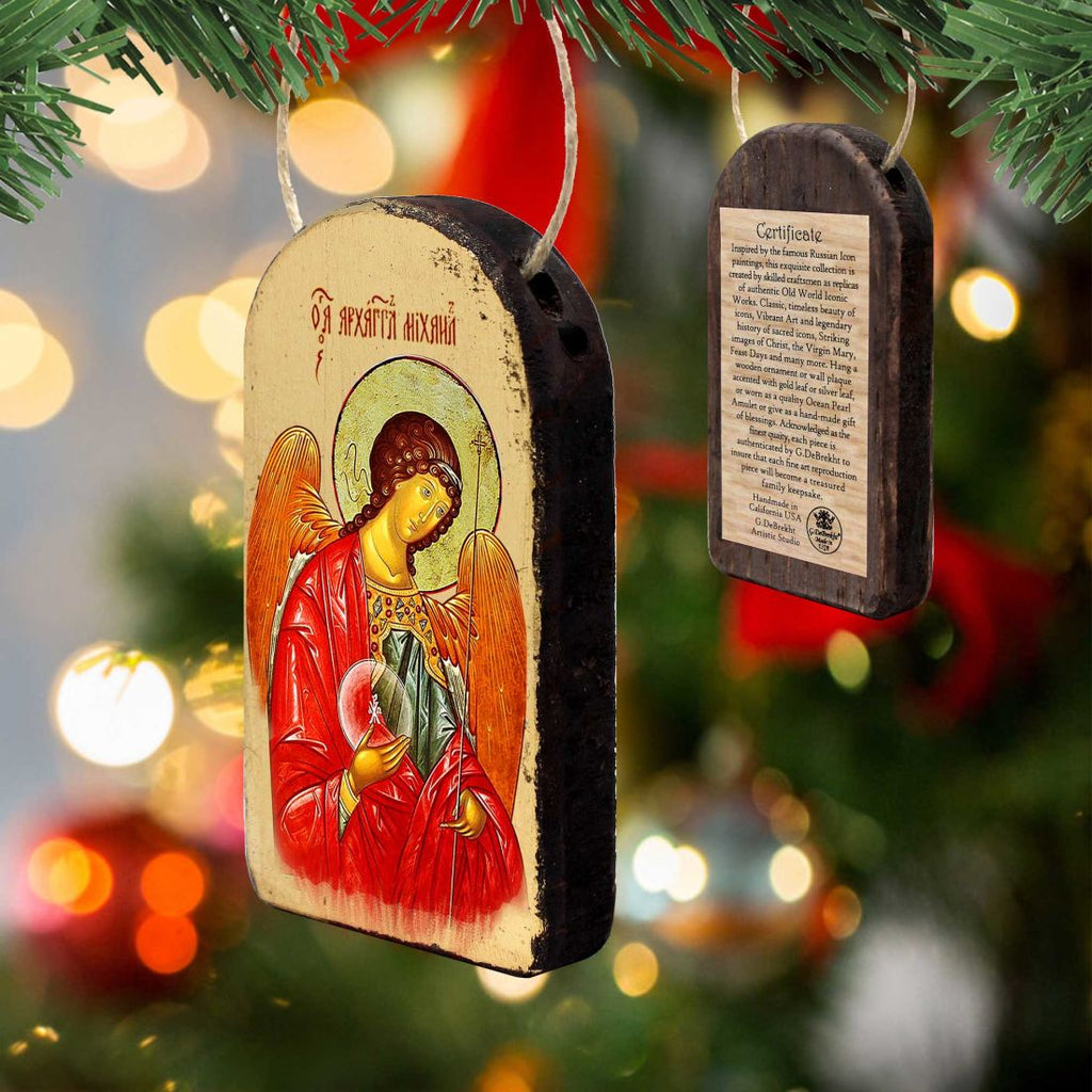 Saint Michael Religious Orthodox Sacred Icon Ornament - Inspirational Icon Decor - 87027