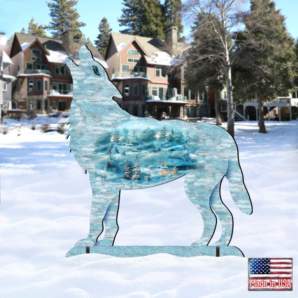 Winter Wolves Wildlife Outdoor Decor by G. DeBrekht - Wildlife Holiday Decor - 8198227F