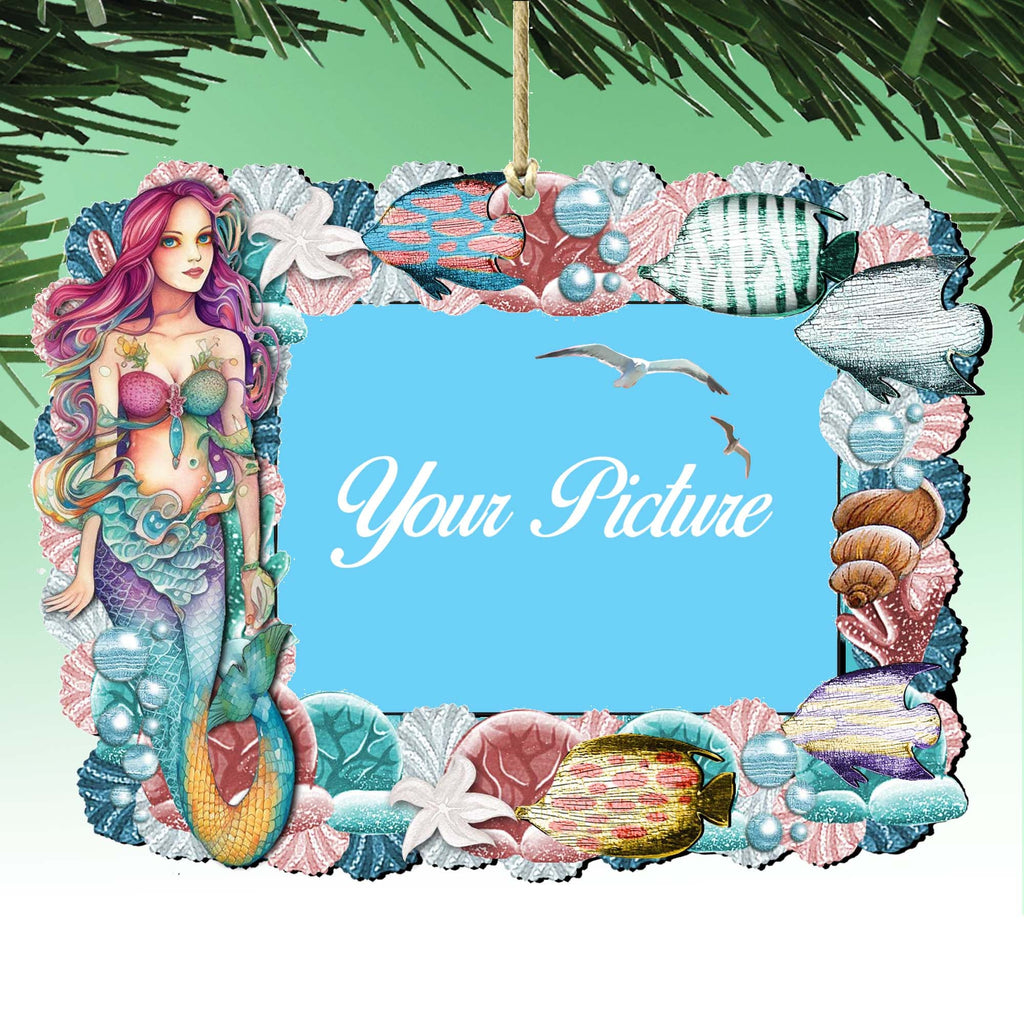 Mermaid Ornament Picture Frame Ornament for Photo by G. Debrekht - 8198514-4PF