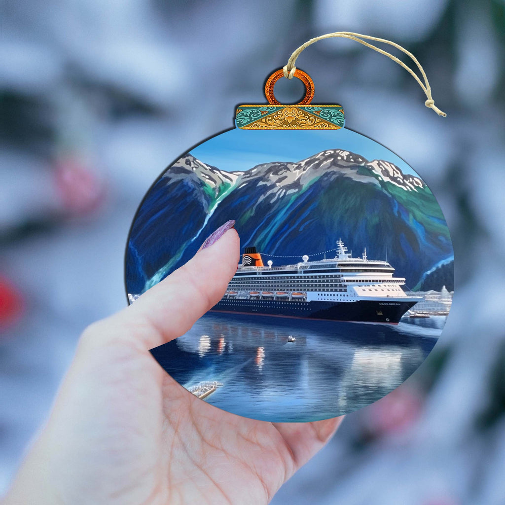 Alaskan Summit Cruise Wooden Ornaments by G.Debrekht - Wildlife Holiday Decor - 870067