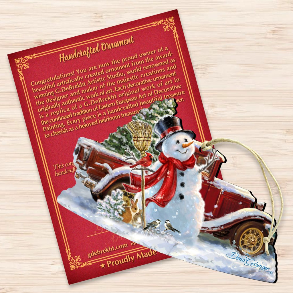 Frosty Forest Friends Wooden Ornaments by Gelsinger - Christmas Santa Snowman Decor - 8161024-1624